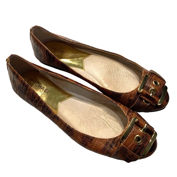 MICHAEL KORS Calder Ballet Luggage Flat Loafers Slip-Ons Size 8 1/2 Tan Brown - Picture 4 of 8